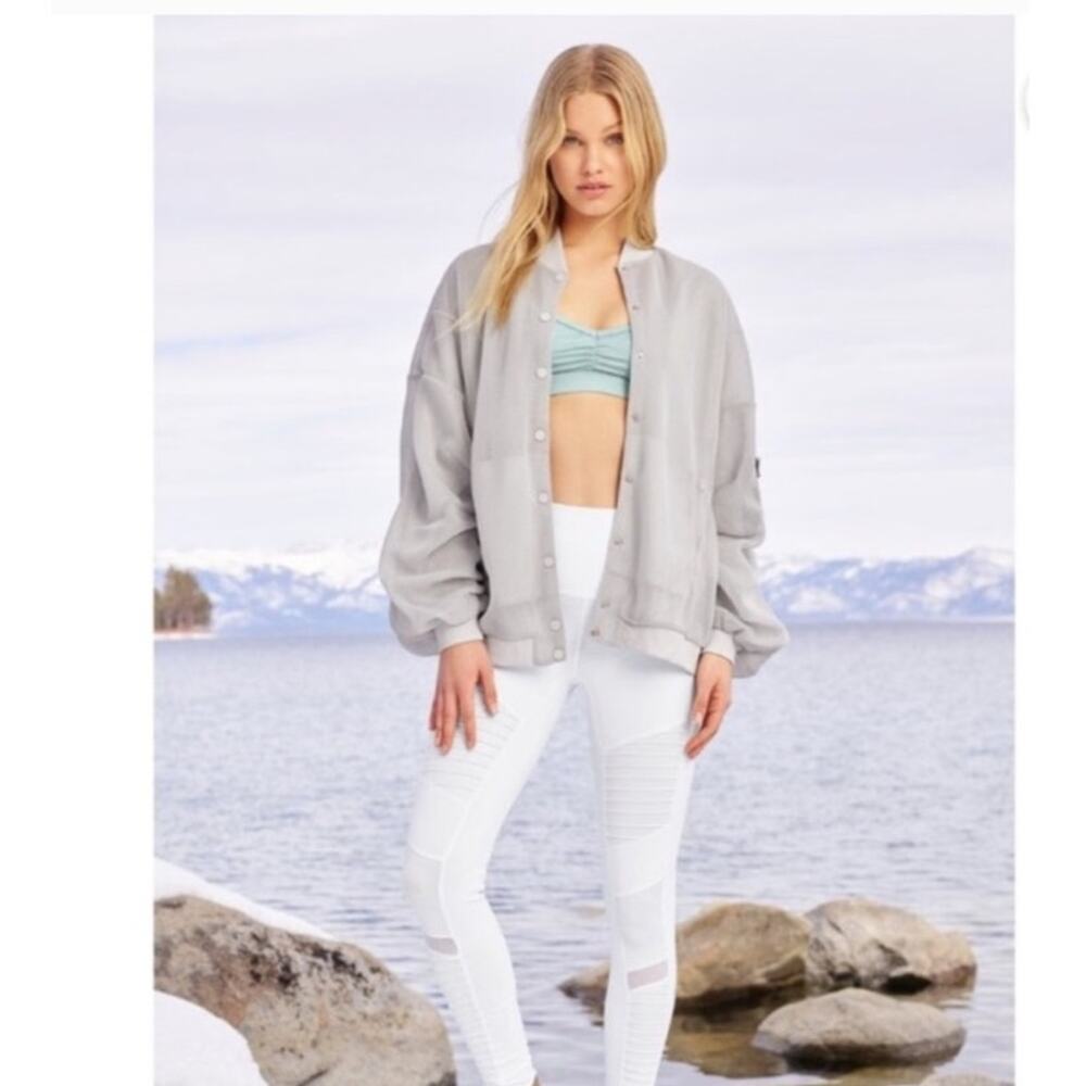 Alo Yoga  Mesh Field Jacket Bomber Snap Front Size XS